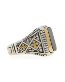 Men's Onyx Square Ring, Size 10