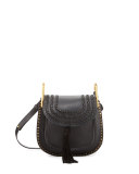 Hudson Small Leather Shoulder Bag, Black