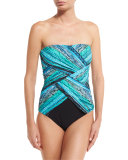 Snake Charmer Bandeau One-Piece Swimsuit
