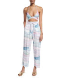 Waves Tie-Front Coverup Pants