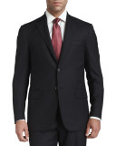 Solid Wool Suit, Black