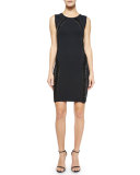 Sleeveless Chain-Embellished Dress, Black