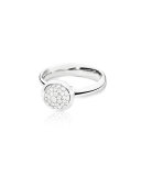 Bouton 18K White Gold Pavé Diamond Ring, Size 7/54