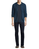 Cashmere Zip-Up Hoodie, Heather Militia