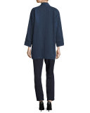 Tencel® Linen Straight-Leg Ankle Pants, Midnight