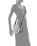 Daria Small Leather Crossbody Bag, Cement
