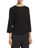 Wide-Sleeve Cotton Jersey Top