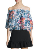 Vanessa Off-The-Shoulder Floral-Print Top, Multi Colors