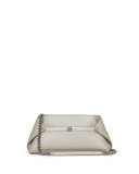 Ai Small Cervo Metallic Leather Pochette, Stucco