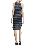 Double-Striped Sleeveless Tank Dress