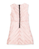 Sleeveless Mitered Stripe Shift Dress, Pink, Size 8-14