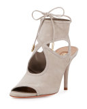 Sexy Thing Suede 85mm Sandal, Light Gray