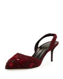 Pamie Suede Slingback 55mm Pump, Bordeaux