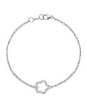 Eden 18k White Gold Diamond Single Flower Bracelet