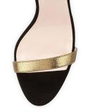 Trapeze Braided Suede 100mm Sandal, Black