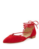 Gilligan Lace-Up d'Orsay Flat, Red