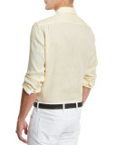 Linen Woven Sport Shirt, Light Yellow