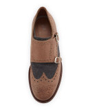 Suede & Felt Monk-Strap Loafer