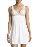 Lace-Cup Chemise Nightgown, White