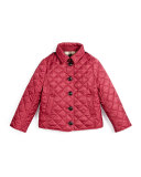 Ashurst Quilted Button-Front Jacket, Fritillary Pink, Size 4-14