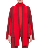 Reversible Bicolor Cashmere Cape, Pomegranate/Miracle Berry