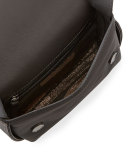 Leather Monili Small Crossbody Bag, Dark Gray