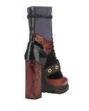 Westmarsh Leather & Snakeskin Cutout Ankle Boot, Burgundy Red