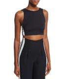 Track-Stripe Crop Top