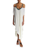 Embellished Off-The-Shoulder Caftan Coverup