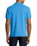 Short-Sleeve Oxford Polo Shirt, Slate Blue