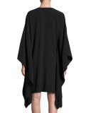 Gaelle V-Neck Caftan Dress, Black