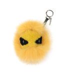 Monster Mixed-Fur Charm for Handbag, Yellow/Black