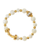 Golden Mother-of-Pearl Beaded Bracelet