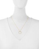 18K Gold Small Diamond Circle Necklace