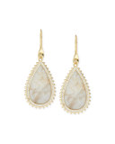 White Lace Agate Teardrop Earrings