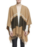 Varsity Stripe Wool Felt Wrap, Camel