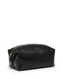 Holdall No.101 Leather Travel Toiletry Bag, Vintage Black