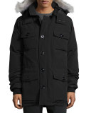 Banff Fur-Trimmed Parka, Black