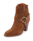 Curtis Suede Harness 80mm Bootie, Tan