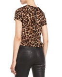 Deandrea Leopard-Print Cropped T-Shirt