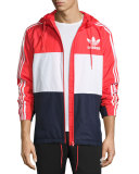 Logo Colorblock Wind-Resistant Track Jacket, Red/Navy/White