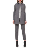 Conny High-Waist Ankle Pants, Silver/Charcoal