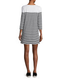 Alyce Striped 3/4-Sleeve T-Shirt Dress