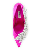 Crystal Satin 110mm Pump, Rose Fuchsia