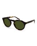 Ascot Dark Havana Round Sunglasses, Brown