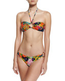 Barbados Floral-Print Bandeau Halter Swim Top