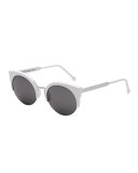 Lucia Francis Metric Cat-Eye Sunglasses, White