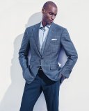 Windowpane Two-Button Sport Coat, Blue