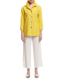 Wide-Leg Ankle Pants, White