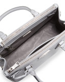 Saffiano Lux Double-Zip Tote Bag, Light Gray (Gratino)